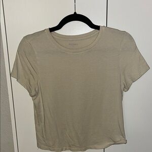 Old Navy Tan Fitted Crop Tee Short Sleeve